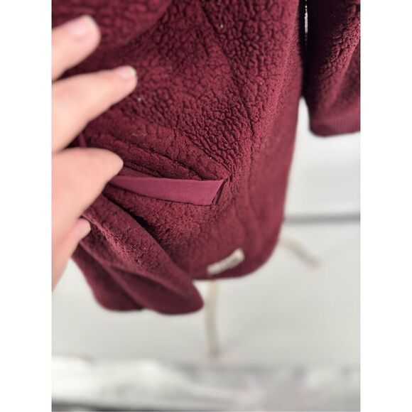 The North Face Campshire Wrap Women’s Medium Large Sherpa Fleece Maroon Jacket - Picture 7 of 12